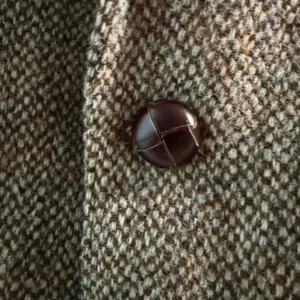 Charles Barker Harris Tweed Blazer Brown Tan Wool Sport Coat Made in England